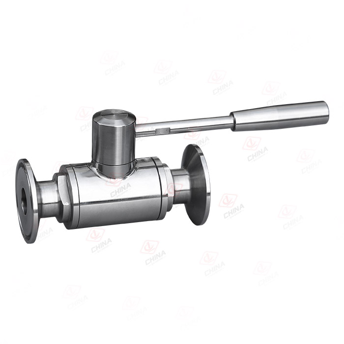 Sanitary grade straight through ball valve
