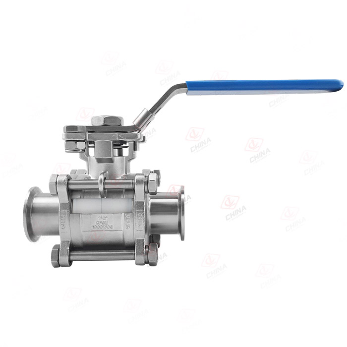 Sanitary grade three-piece high platform fully enclosed non-retention ball valve /3A welding