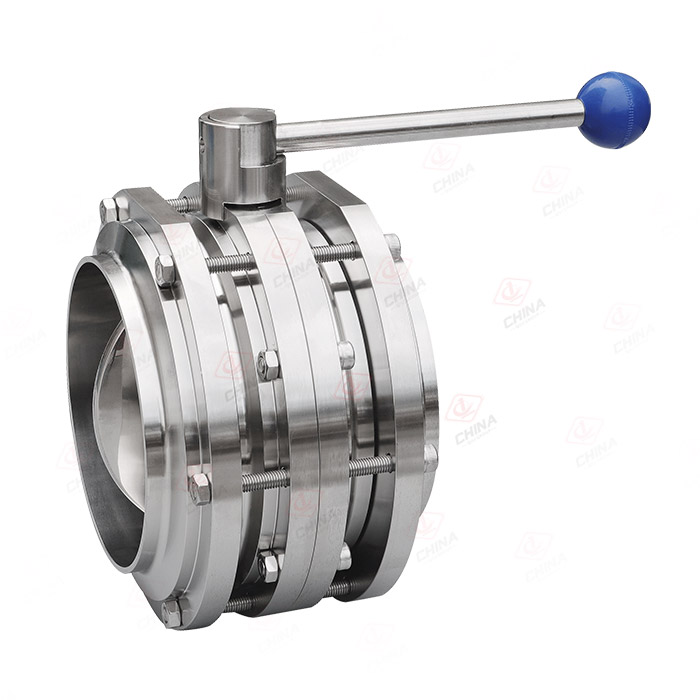 Three piece butterfly valve