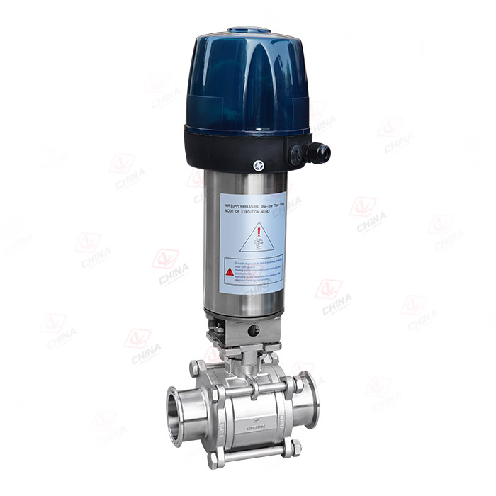 Pneumatic three-piece non-retention ball valve