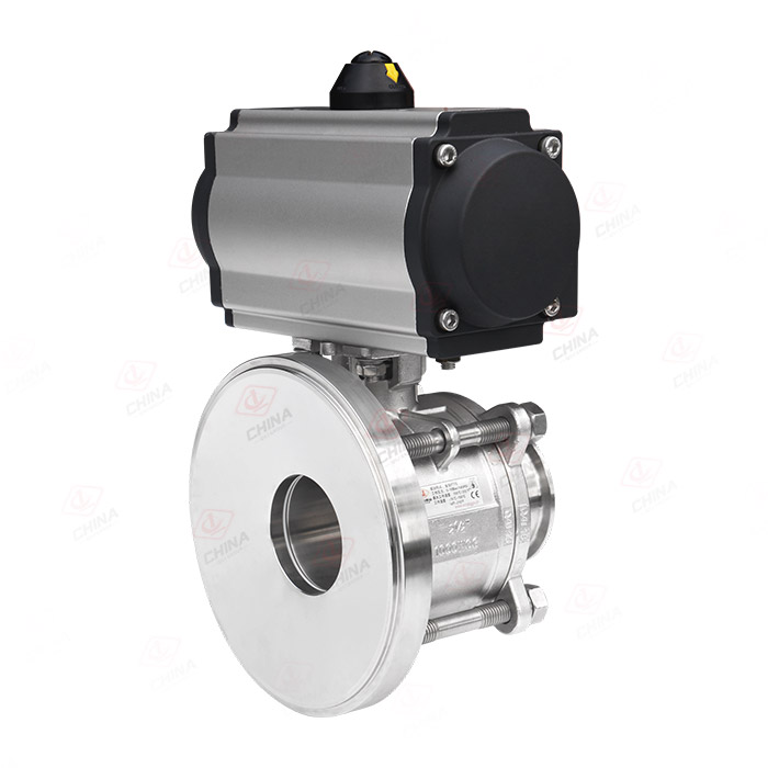 Pneumatic tank bottom ball valve