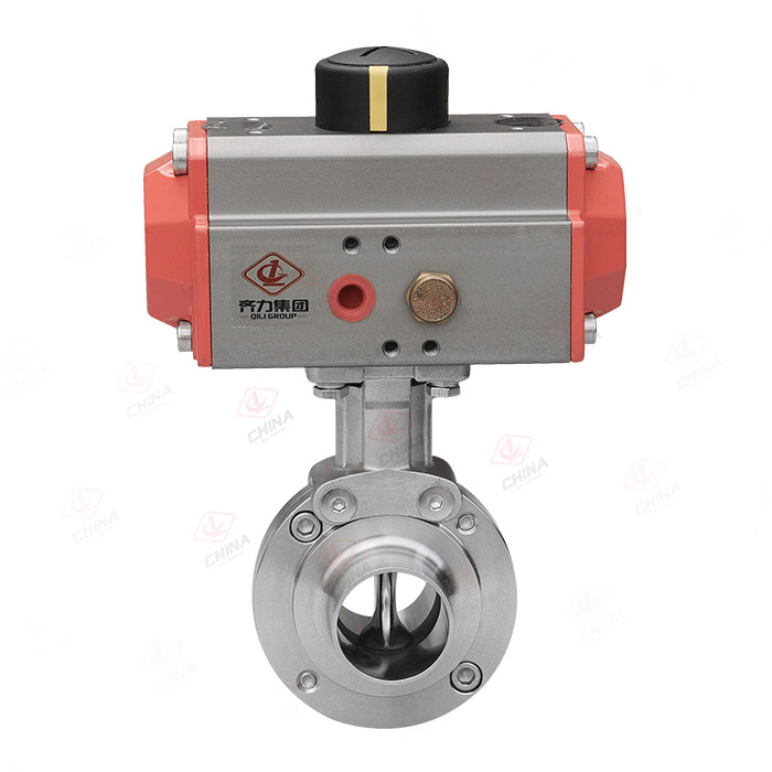 Pneumatic welded butterfly valve