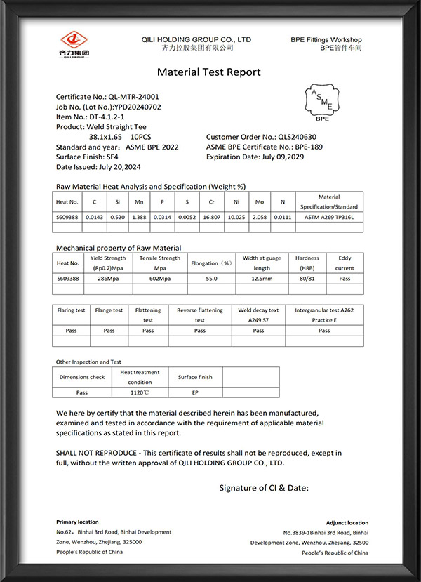 BPE Material Test Report